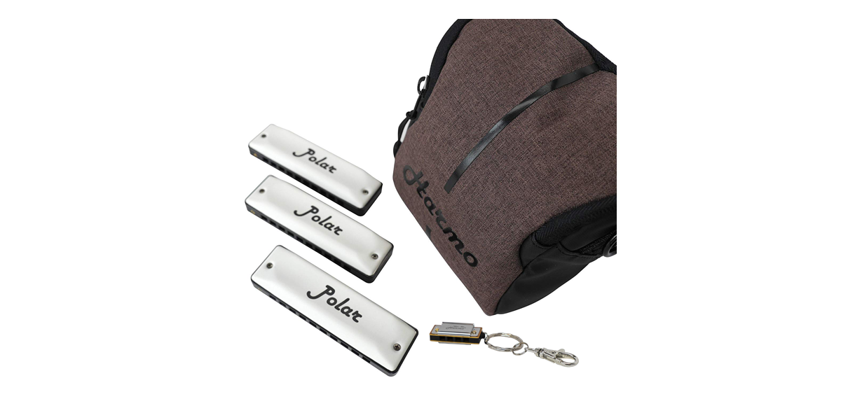 Beginners harmonica 3 set with gig bag and mini harmonica
